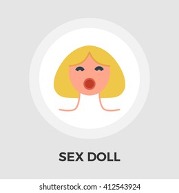 Sex doll icon vector. Flat icon isolated on the white background. Editable EPS file. Vector illustration.