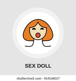 Sex doll icon vector. Flat icon isolated on the white background. Editable EPS file. Vector illustration.