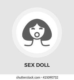 Sex doll icon vector. Flat icon isolated on the white background. Editable EPS file. Vector illustration.