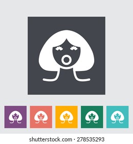 Sex doll. Single flat icon on the button. Vector illustration.