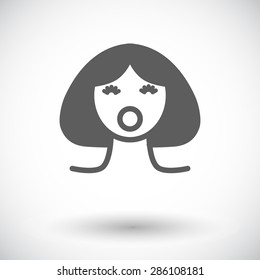 Sex doll. Single flat icon on white background. Vector illustration.