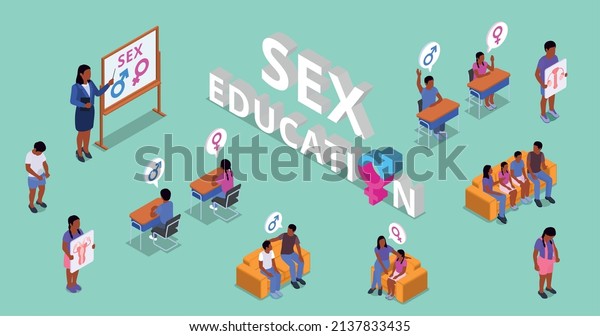 Sex Education Isometric Icons Set Gender Stock Vector Royalty Free Shutterstock