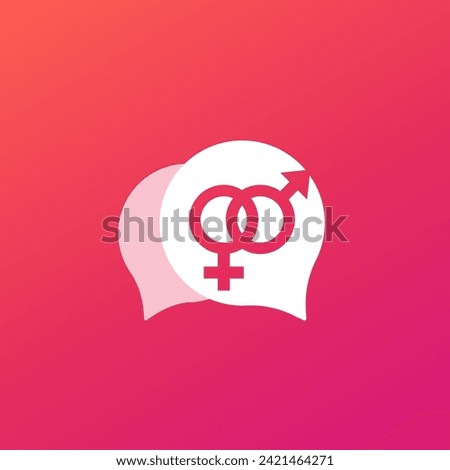 Sex education, talk about sex vector icon