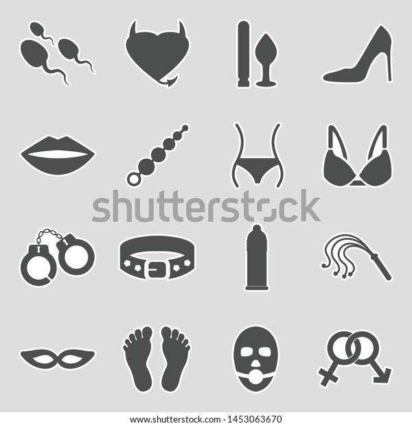 Sex Fetish Icons Sticker Design Vector Stock Vector Royalty Free 1453063670