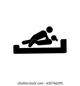 sex icon on the bed vector illustrator isolate on white background 