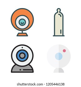 sex icon set. vector set about webcam and condom icons set.