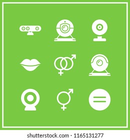 sex icon. This set with equal, intersex, webcam and genders vector icons for mobile and web