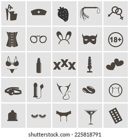 Sex icons set, symbol xxx 