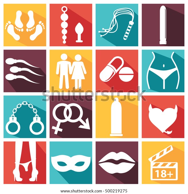 Sex Icons Set Symbol Xxx Vector Stock Vektor Royaltyfri 500219275 Shutterstock 