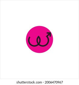 logotipo de sexo Monograma de diseño del logotipo de elemento gráfico de la letra W Icono 