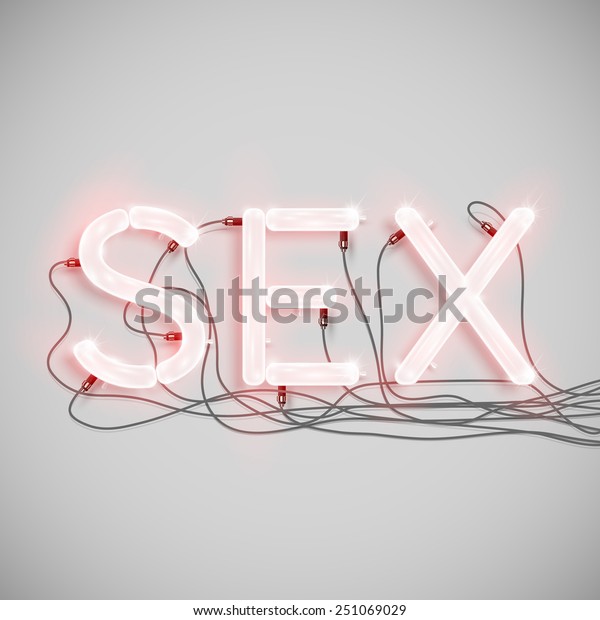 Sex Made By Neon Type Vector Stock Vector Royalty Free 251069029 