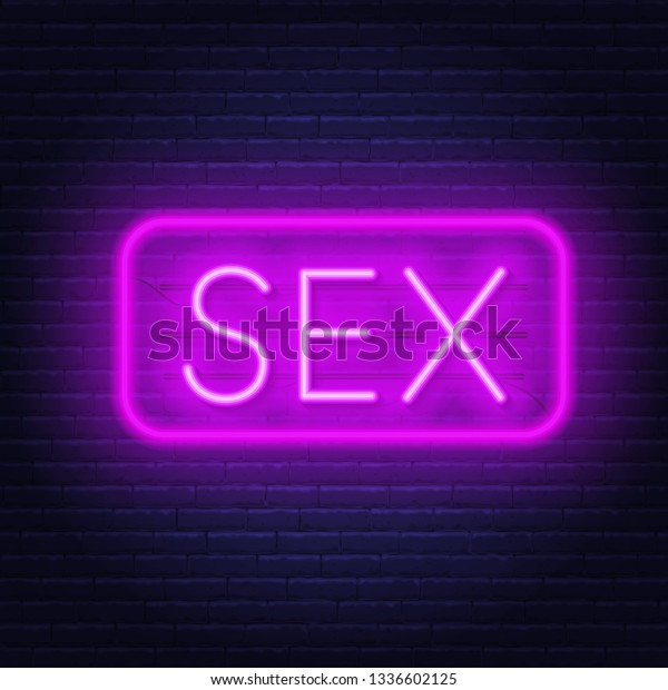 Sex Neon Retro Sign On Dark Stock Vector Royalty Free 1336602125