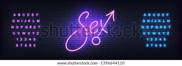 Sex Neon Sign Glowing Night Bright Stock Vector Royalty Free