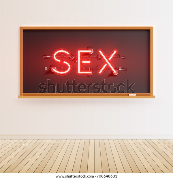 Sex Neon Sign On Blackboard Vector Stock Vector Royalty Free