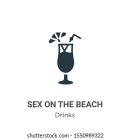 Sex on the beach vector icon on white background. Flat vector sex on the beach icon symbol sign from modern drinks collection for mobile concept and web apps design.