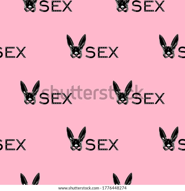 Sex Pattern Black Hare Mask Ears Stock Vector Royalty Free 1776448274 Shutterstock 4161
