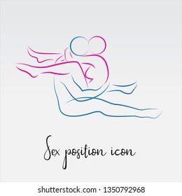Sex poses vector icon. Line icon