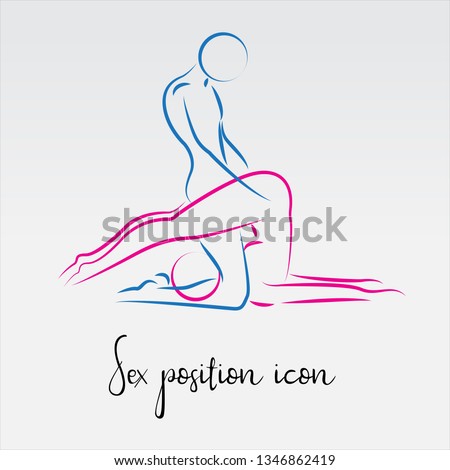 Sex poses vector icon. Line icon