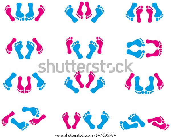 セックスポジション カップルの12の異なる性ポジションのイラスト 足の裏のシンボル 白い背景に のベクター画像素材 ロイヤリティフリー
