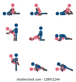 Sex Positions Or Make Love Position  Shilouette Vector