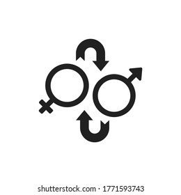 Sex Reassignment Surgery Black Glyph Icon. Transgender Operation To Change Gender Concept. Sign For Web Page, Mobile App, Social Media