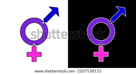 Sex reassignment surgery.  Procedure to solve transsexuality for  transgender persons. Vector illustration