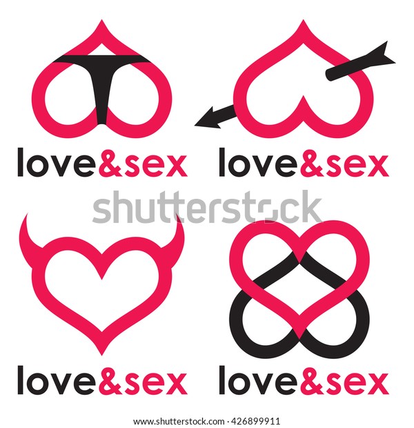 Sex Shop Logo Hearts Collection Stock Vector Royalty Free 426899911