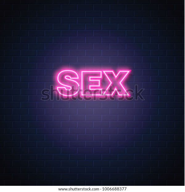Sex Shop Neon Sign Brick Wall Image Vectorielle De Stock Libre De