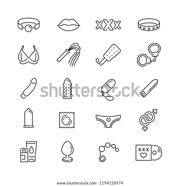 Sex Shop Related Icons Thin Vector Stock Vector Royalty Free 1194128974 Shutterstock 1506