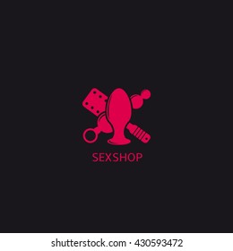 Sex shop vector logo design template