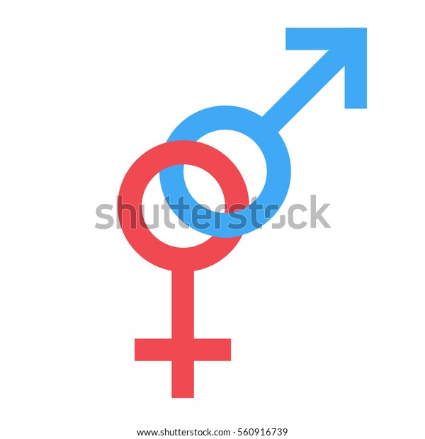 Sex Symbol Gender Man Woman Connected Stock Vector Royalty Free 560916739