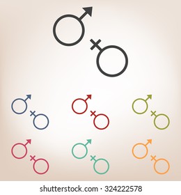 Sex symbol icon set. Vector illustration