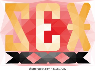 Sex symbol, low poly vector illustration.