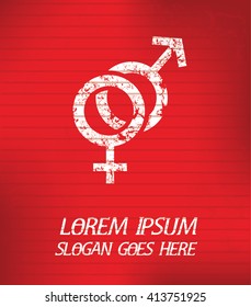 Sex symbol on red background,poster grunge design