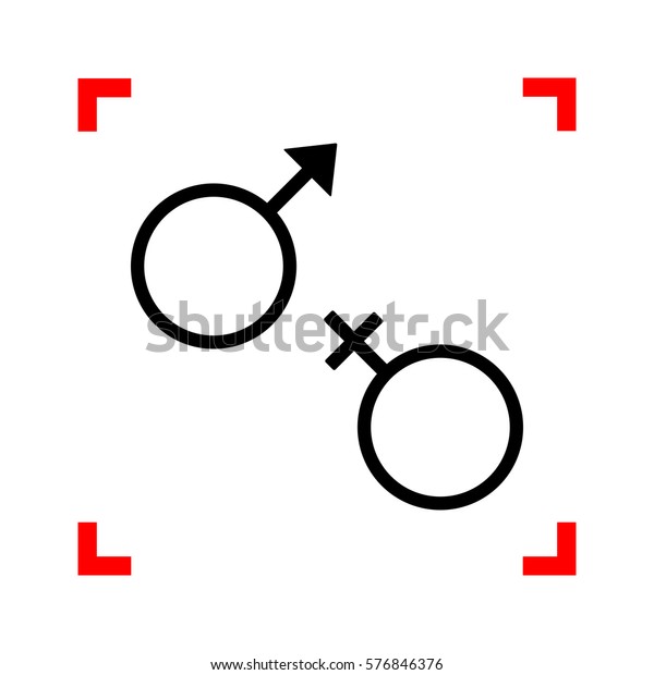 Sex Symbol Sign Black Icon Focus Stock Vector Royalty Free 576846376