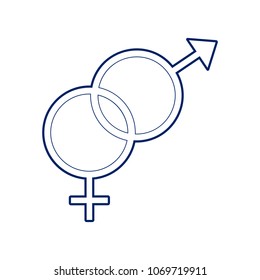 Sex symbol sign. Vector. Flat style black icon on white.