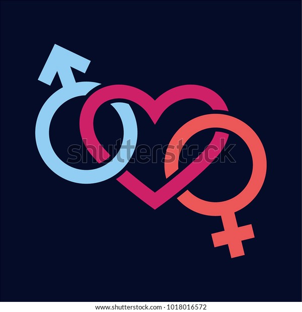 Sex Symbols Shape Heart Male Female Vector De Stock Libre De Regalías 1018016572 Shutterstock 