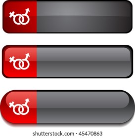  Sex Web-Buttons. Vektorgrafik.