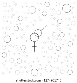 Sexology black pattern, vector sign on white  background. Sexology 