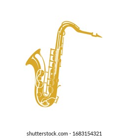 Simple Line Art Drawn Saxophone Notes Stock Vector Royalty Free Shutterstock