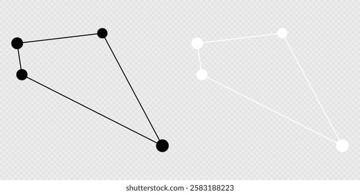 Sextans constellation map set. Vector illustration.