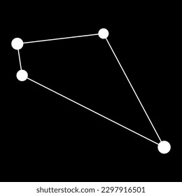 Sextans constellation map. Vector illustration.
