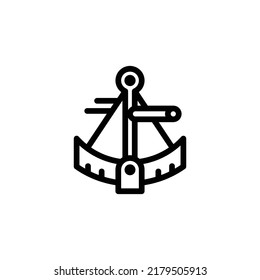 Sextant Icon. Line Art Style Design Isolated On White Background