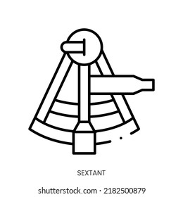 Sextant-Symbol. Lineares Zeichen einzeln auf weißem Hintergrund. Vektorgrafik