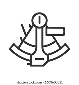 sextant, linear icon. Editable stroke