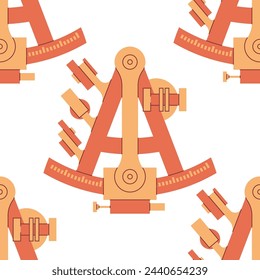 Sextant vector cartoon seamless pattern background for wallpaper, wrapping, packing, and backdrop.