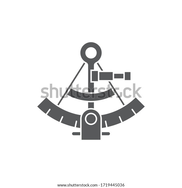 Sextant\
vector icon symbol isolated on white\
background