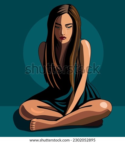 Sexual assault, abuse, social problems, bullying, girl sitting on the floor crying, helpless. Problems in the family. Violence against minors

