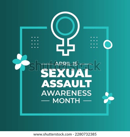Sexual assault awareness month background or banner design template with ribbon. Vector illustration.