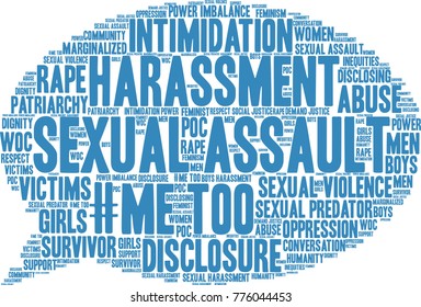 Sexual Assault word cloud on a white background. 